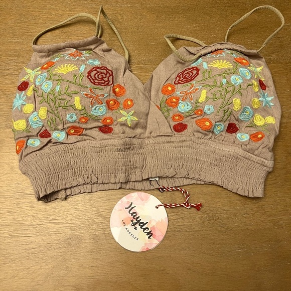 NWT Hayden Embroidered Bralette size M/L - Picture 1 of 3